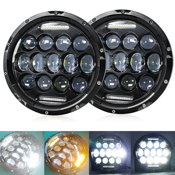 Harley-stílusú retro motorkerékpár fényszóró, alumínium házzal, LED, 9-36V bemenet, 4000 lm, H4–H13 tartó adapter