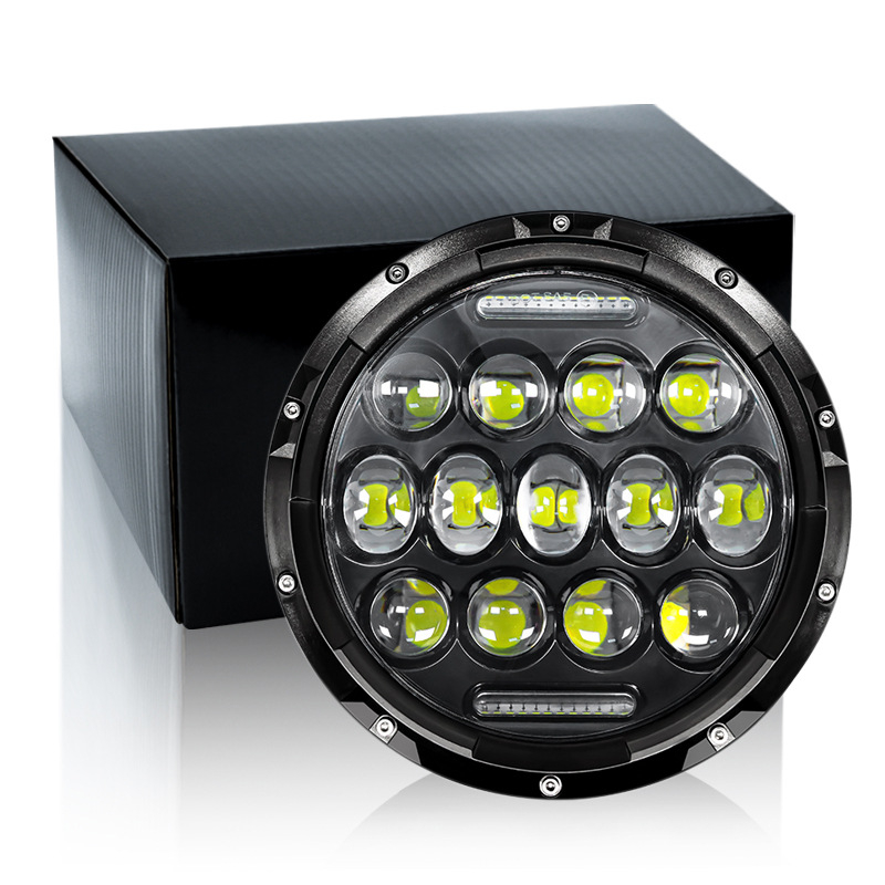 Harley-stílusú retro motorkerékpár fényszóró, alumínium házzal, LED, 9-36V bemenet, 4000 lm, H4–H13 tartó adapter