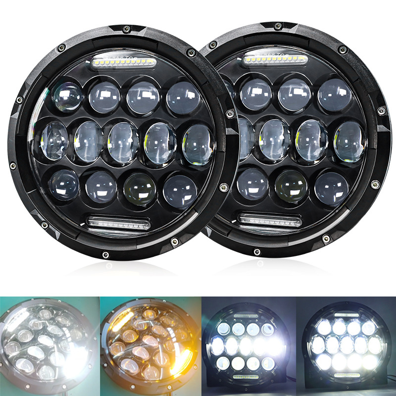 Harley-stílusú retro motorkerékpár fényszóró, alumínium házzal, LED, 9-36V bemenet, 4000 lm, H4–H13 tartó adapter