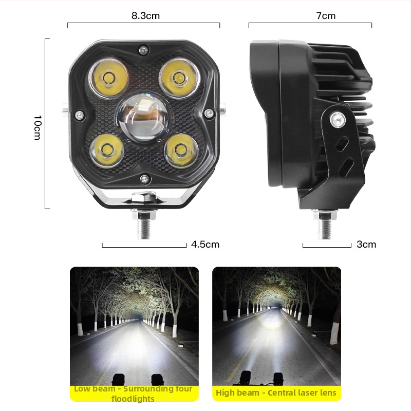 Motociklist LED prednje svjetlo s aluminijskim tijelom, 12-36V, LED izvor, vijek trajanja 50000h, model Zj-003