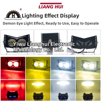 Vanjski LED reflektor za motocikl s očima đavla, 20W, 3000 lm, IP67, vodootporan