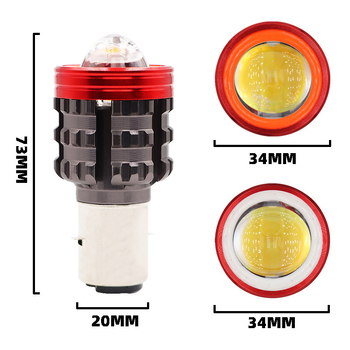 Far motocicletă LED cu lentilă bi-color, halou Demon Eye și prindere cu două sau trei gheare — 10W, 12–80V, 0.8A, 800 lm, 50.000 h