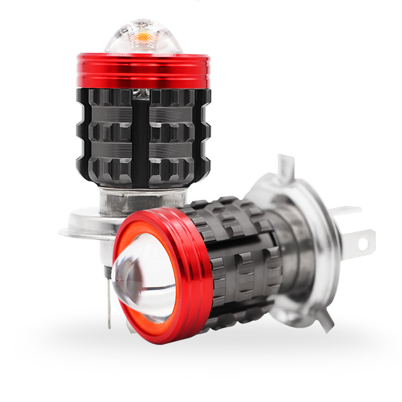 Far motocicletă LED cu lentilă bi-color, halou Demon Eye și prindere cu două sau trei gheare — 10W, 12–80V, 0.8A, 800 lm, 50.000 h