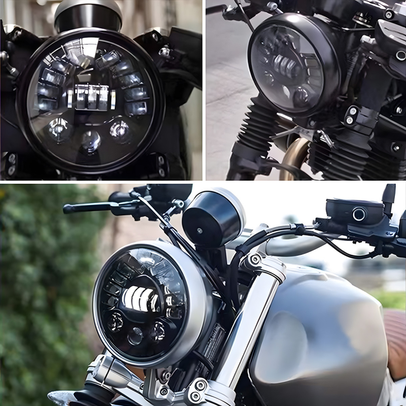 7-inčni Harley stil LED far, Caterpillar model, dvobojna žuto-bijela, visoka i niska snop, za motocikle i terenska vozila