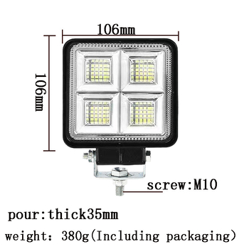 LED svjetlo za bager 12V/24V — prednje svjetlo i svjetlo za vožnju unatrag, izuzetno jako, aluminij