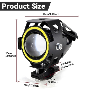 U7 motociklistički reflektor, LED 30W, 3000LM, IP65, kućište od aluminijske legure, vanjska laserska leća