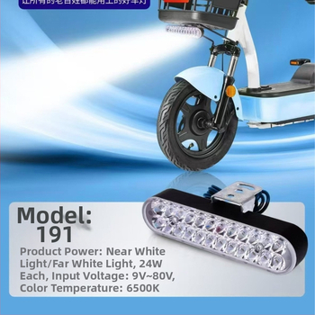 24 LED-es motorkerékpár előre világító lámpa, külső LED csíkos fényszóró, alumínium ötvözet test, 12-80V univerzális