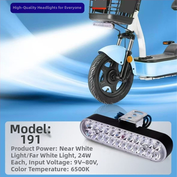 24 LED-es motorkerékpár előre világító lámpa, külső LED csíkos fényszóró, alumínium ötvözet test, 12-80V univerzális