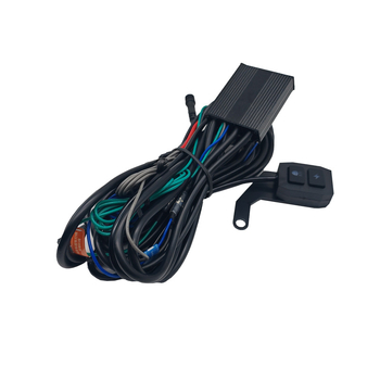 LED reflektor pre motocykl s káblovým ovládaním, vypínačom, Burst Flash, viacnásobné režimy – model A1, 100W, 12-36V, hliník