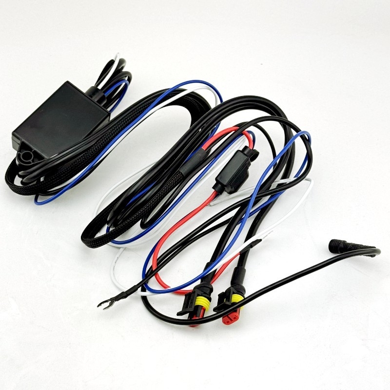 Cablu de instalație pentru farul LED al motocicletei cu întrerupător 1-2, model G848, 120W, 12–24V