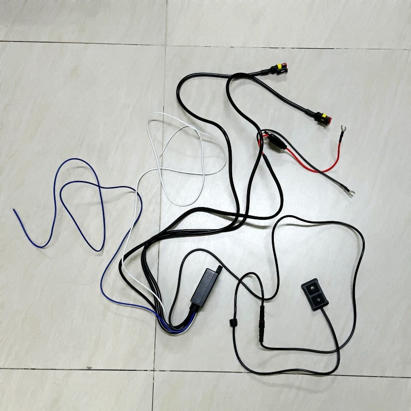 Cablu de instalație pentru farul LED al motocicletei cu întrerupător 1-2, model G848, 120W, 12–24V