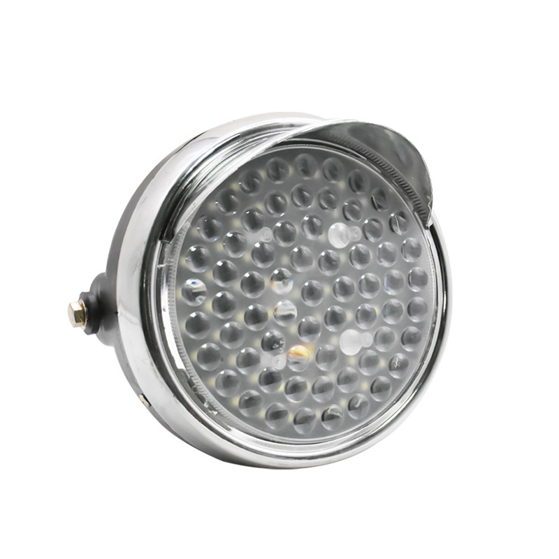 Far LED frontal circular pentru tricicluri și motociclete, universal 12-80V, 60W, 2500 lm, 66 LED