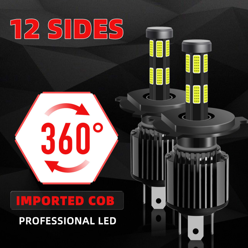 LED prednje svjetlo za motocikl H4, COB LED, 50W, 5000 lm, IP68