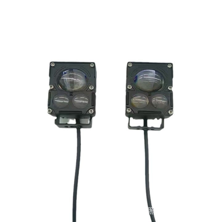 Proiector LED pentru motocicletă cu Devil's Eye Effect, 12-80V, IP67, 4000LM, 20W+20W