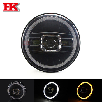 Harley LED predný svetlomet pre motorku 7 palcov, s dvojitou lúčom a anjelským okom (10-60V, 4000 lm, 40 W, materiál: PC+ hliník, životnosť: 30000 h)