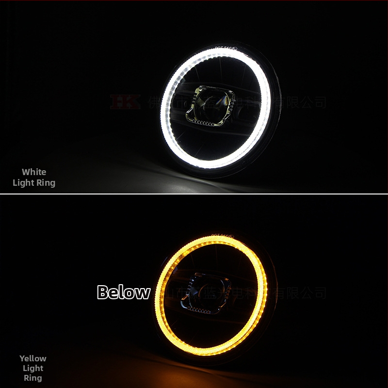 Harley LED predný svetlomet pre motorku 7 palcov, s dvojitou lúčom a anjelským okom (10-60V, 4000 lm, 40 W, materiál: PC+ hliník, životnosť: 30000 h)