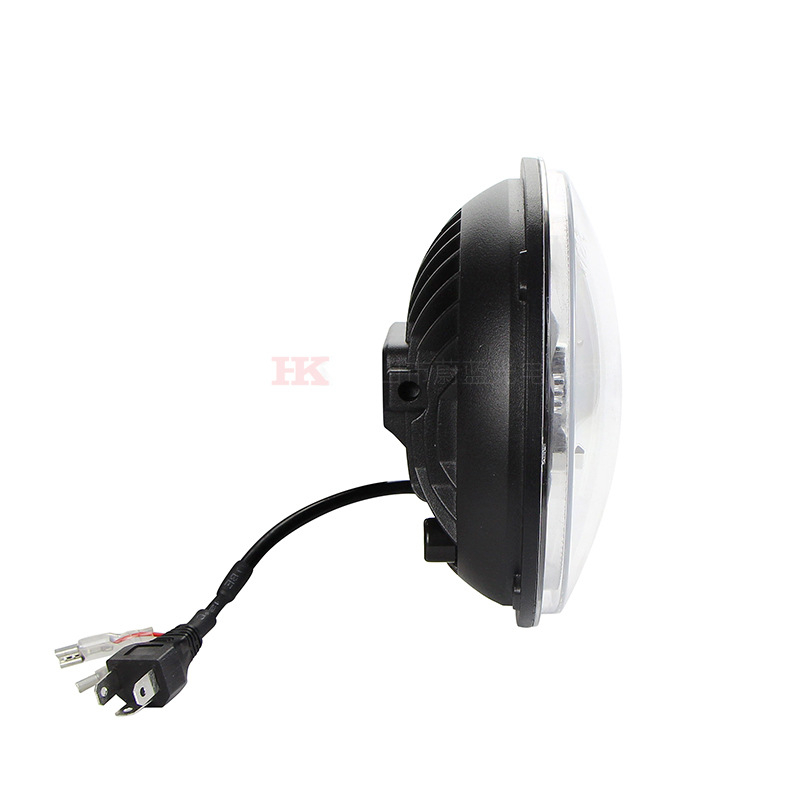 Harley LED predný svetlomet pre motorku 7 palcov, s dvojitou lúčom a anjelským okom (10-60V, 4000 lm, 40 W, materiál: PC+ hliník, životnosť: 30000 h)