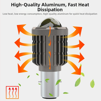 LED hlavné svetlo pre motocykle a elektrické vozidlá – dvojitý lúč (nízky/ vysoký lúč), 12-80V, 900-1000 lm, šošovka fisheye, hliníková zliatina tela