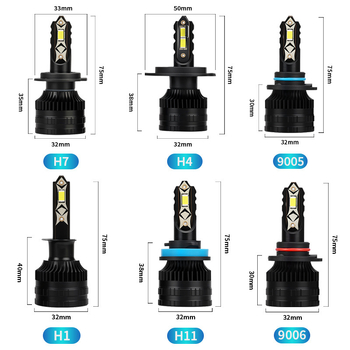 K30 LED prednja auto svjetla - univerzalni H4/H7, 12V, 7000lm, IP67, 70W po paru