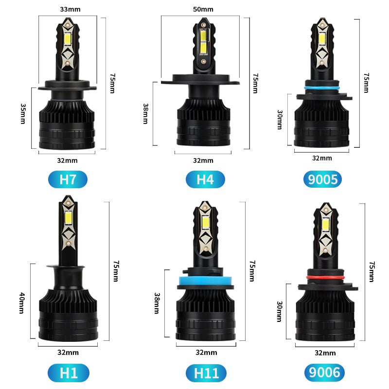 K30 LED prednja auto svjetla - univerzalni H4/H7, 12V, 7000lm, IP67, 70W po paru