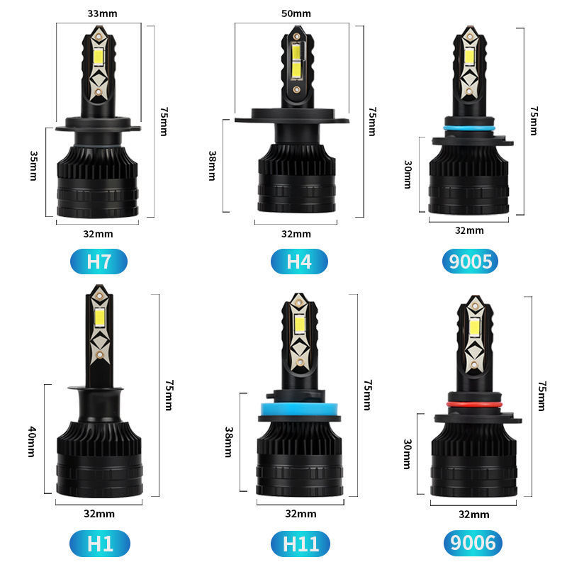 K30 LED prednja auto svjetla - univerzalni H4/H7, 12V, 7000lm, IP67, 70W po paru