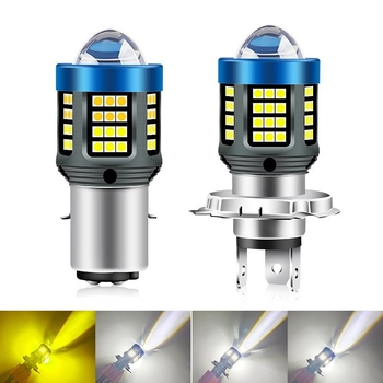 Tcyato Angel Eye LED svjetlo za motocikl, H4/BA20D/P15D, bijelo-žuto dvobojno, visoka svjetlina sprijeda