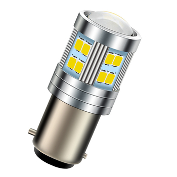 Far de motocicletă LED BAX15D, 2835x24 LED-uri, 6V, 5000 lm, IP65, cu lentilă