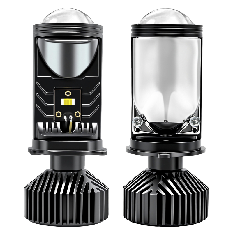 H4 LED far s malom lećom, za lijevo upravljanje, aluminijsko kućište, IP68, 6000K, za automobile i motocikle