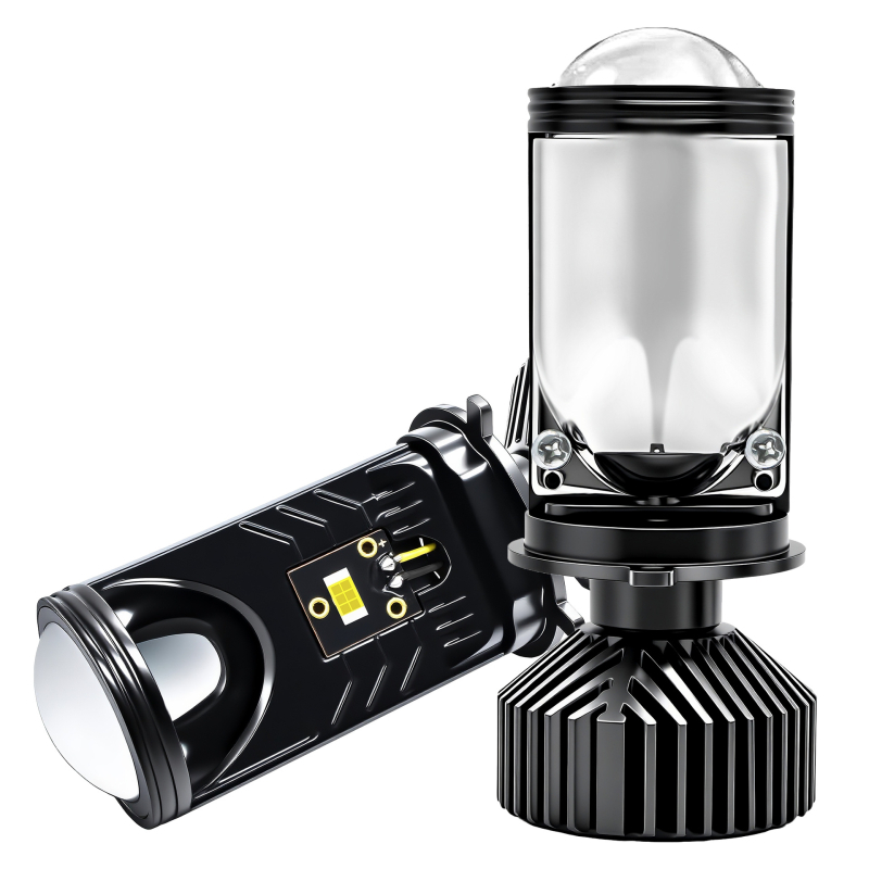 H4 LED far s malom lećom, za lijevo upravljanje, aluminijsko kućište, IP68, 6000K, za automobile i motocikle