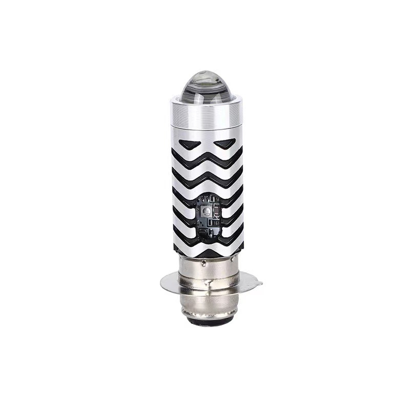 Motociklistički LED reflektor s lećom, dvobojni Demon Eye, P15D, 12V, 5W, aluminijsko kućište