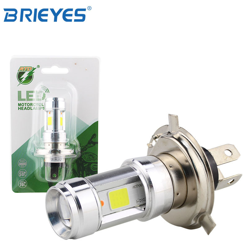 RTD far LED pentru motocicletă H4 BA20D cu iluminare ambientală, LED, 9-18V AC/DC, IP65, 1200lm/800lm, 12W/8W