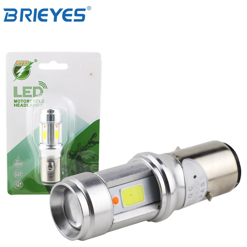 RTD far LED pentru motocicletă H4 BA20D cu iluminare ambientală, LED, 9-18V AC/DC, IP65, 1200lm/800lm, 12W/8W