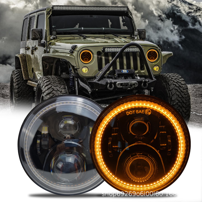 Wrangler LED prednje svjetlo - sklop s retro okruglim LED dizajnom, model HAJN, snaga 60-300, montaža bez oštećenja