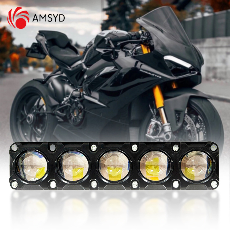 LED svjetlo za motocikl s 5 leća, visok i nizak snop, vanjska ugradnja