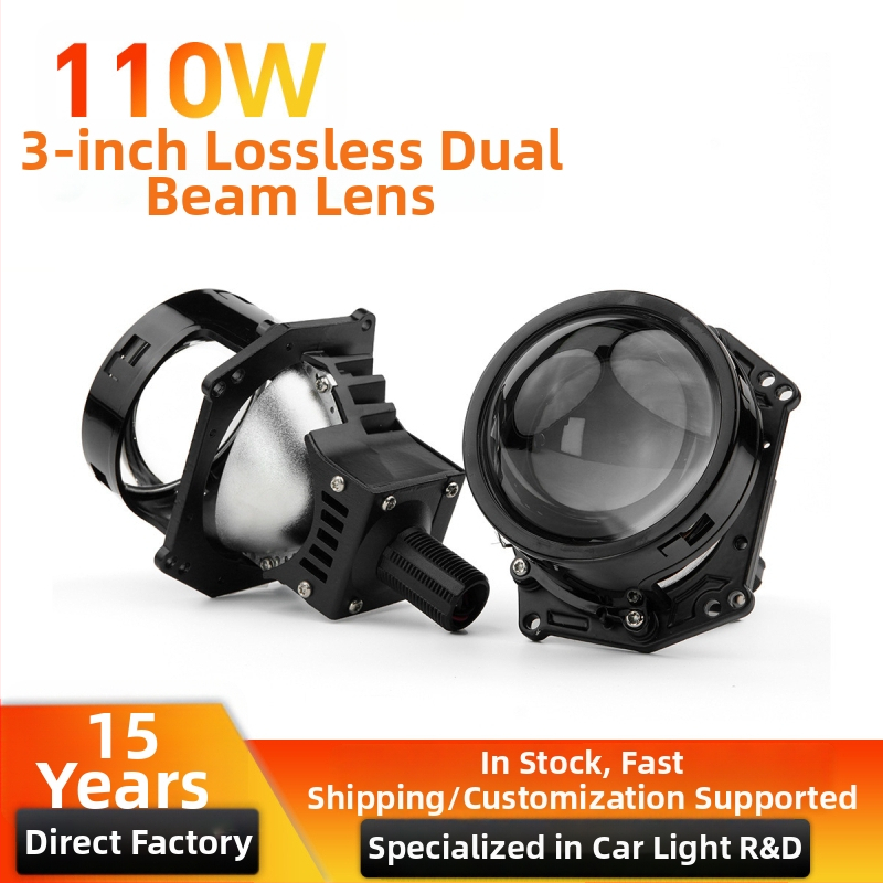 Far LED pentru mașină și motocicletă cu lentilă bifocală, înaltă luminozitate, 110W, 12V, 6000 lm, IP68