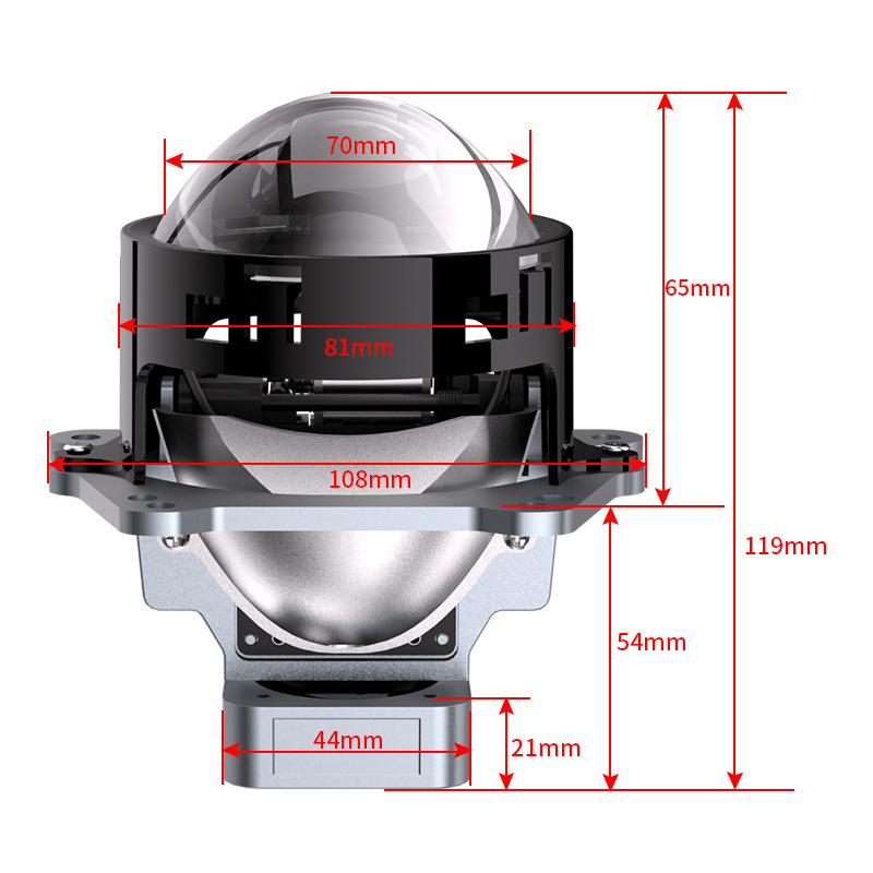 Motociklističko LED svjetlo s dvostrukom lećom – 60–70 W, 14.000 lm, 10–18 V, IP65