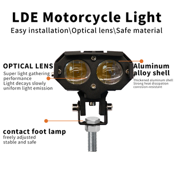 Proiector LED cu dublă lentilă pentru vehicule – 40W total, 9-80V, 4000 lm, IP67