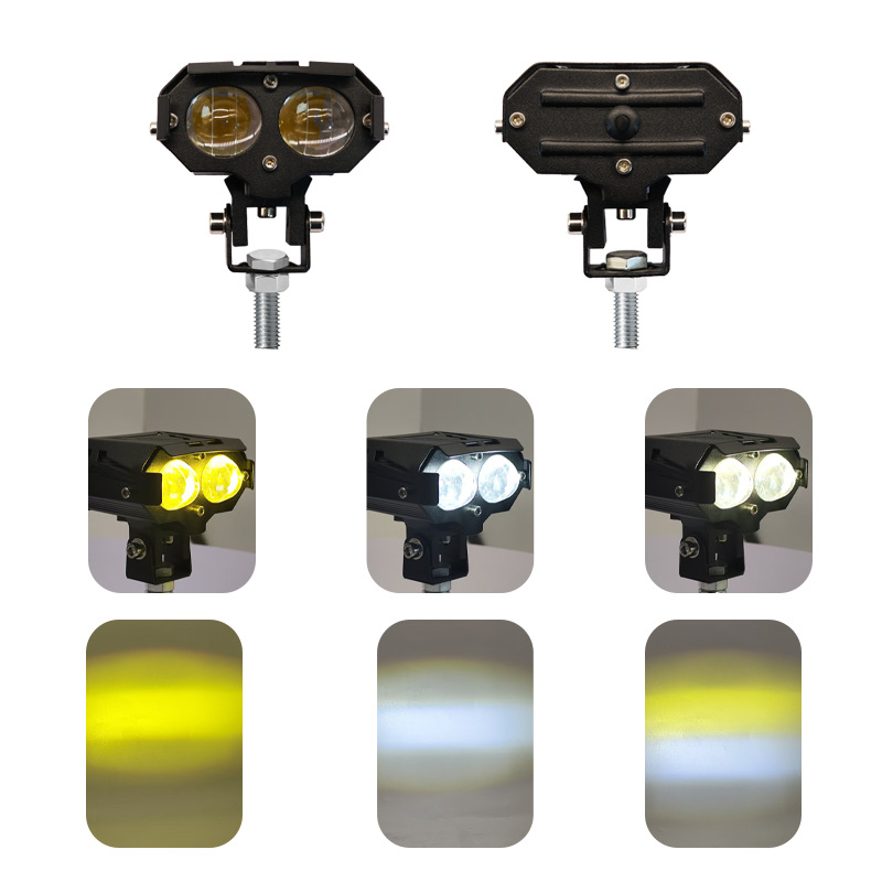 Proiector LED cu dublă lentilă pentru vehicule – 40W total, 9-80V, 4000 lm, IP67