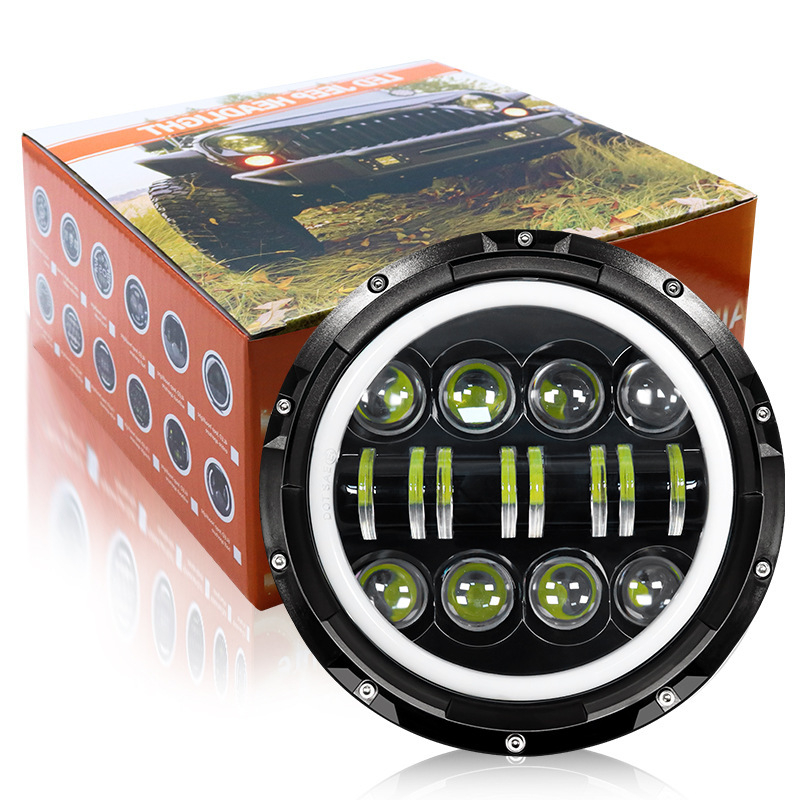 LED prednje svjetlo za terenski motocikl, Hexing Wrangler Full Circle 16 LED elemenata, 9–36 V, 2,3 A, 5000–6000 lm, fokusni snop