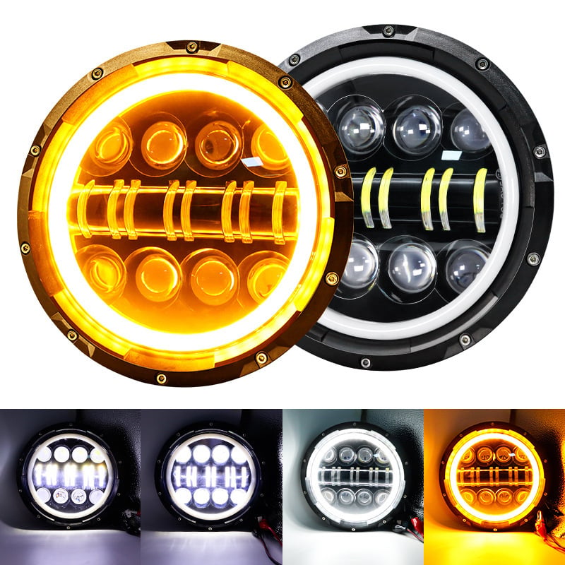LED prednje svjetlo za terenski motocikl, Hexing Wrangler Full Circle 16 LED elemenata, 9–36 V, 2,3 A, 5000–6000 lm, fokusni snop