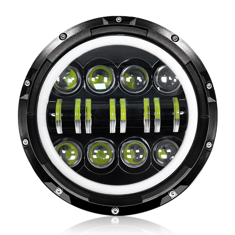 LED prednje svjetlo za terenski motocikl, Hexing Wrangler Full Circle 16 LED elemenata, 9–36 V, 2,3 A, 5000–6000 lm, fokusni snop