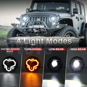 Novi LED farovi Jeep Wrangler, kružni 7 inča, sa stilom Sun Wukong, dualne leće