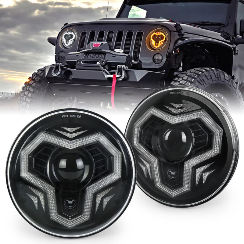 Novi LED farovi Jeep Wrangler, kružni 7 inča, sa stilom Sun Wukong, dualne leće
