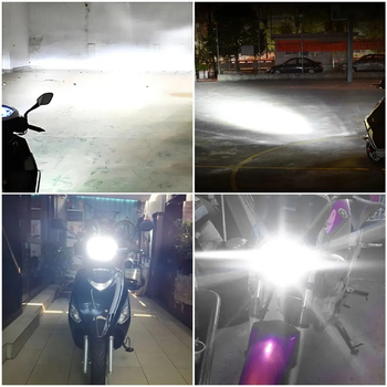 Reflektor za motocikl s ugrađenom LED diodom, šestostrano LED emitiranje, visok/niži snop, aluminijska legura, 12–80V, IP67, 4000 lm, 30 W