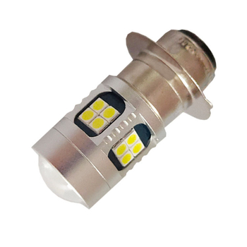 LED predné svetlo na motorku P15D-25-1 (H6M), 22 SMD, 6-24V, 15W, hliníkové puzdro, životnosť 50 000 h