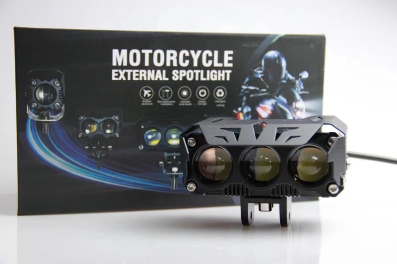 LED reflektor za motocikl s integriranim visokim i niskim snopom, leća, IP68, 2000 lm, 20 W, aluminij