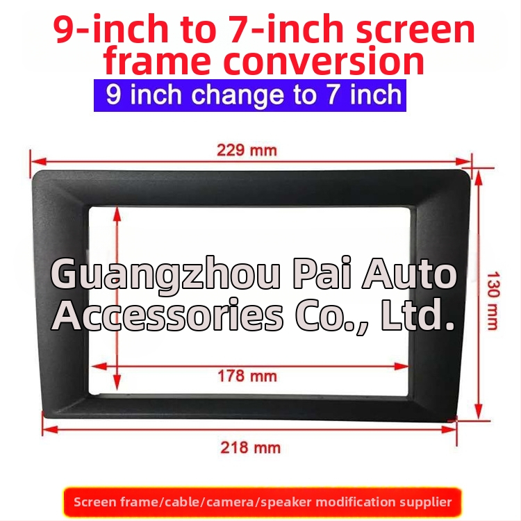 Rám pre automobilové rádio s Androidom: konverzia z 9 na 7 palcov pre displej a montáž videa a zvuku