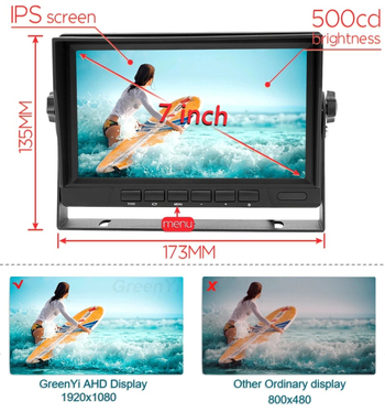 DVR auto cu 4 canale pentru camioane și autobuze, ecran de 7 inch, AHD 1920x1080, 12-36V