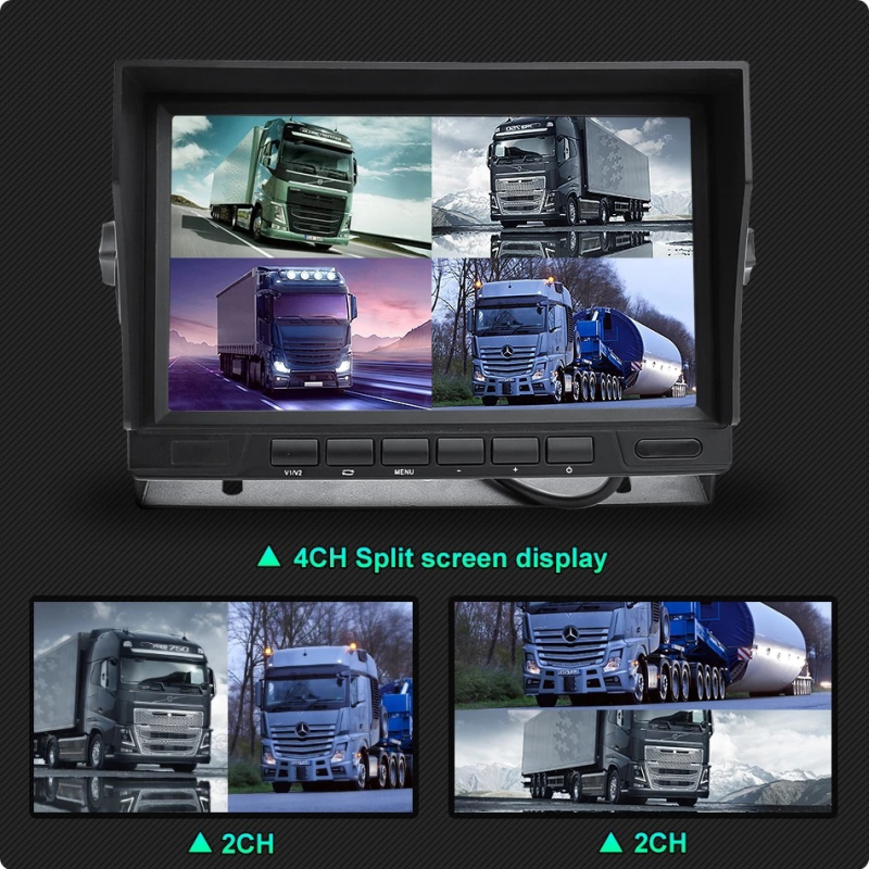 DVR auto cu 4 canale pentru camioane și autobuze, ecran de 7 inch, AHD 1920x1080, 12-36V