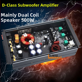 Class D vysokovýkonný automobilový zosilňovač pre pasívny subwoofer, jednokanálový digitálny, s dvojitým vinutím reproduktora, 500W